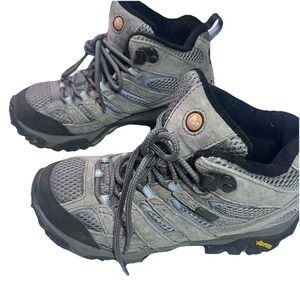 Merrell Moab 2 Mid Women's Sz 6 Waterproof Hiking Boots J06054 Granite Gray EUC